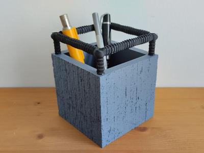 CONCRETE Cube Pen Holder