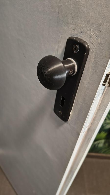 Round door knob for 8mm shaft w/ screw