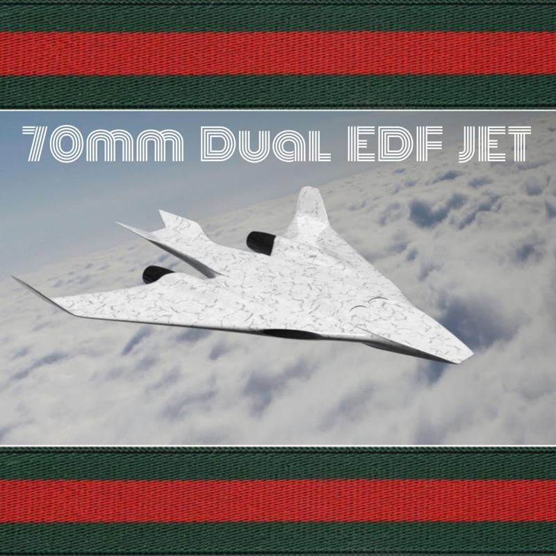 70mm DUAL EDF Futuristic Jet RC Plane Model