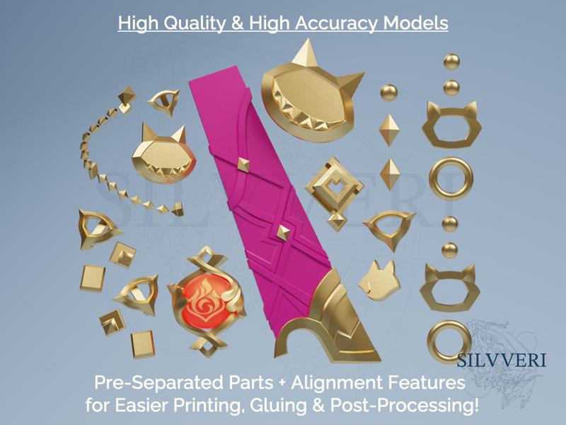 Lyney Accessories Bundle for Cosplay - Genshin Impact - Instant Download STL Files for 3D Printing