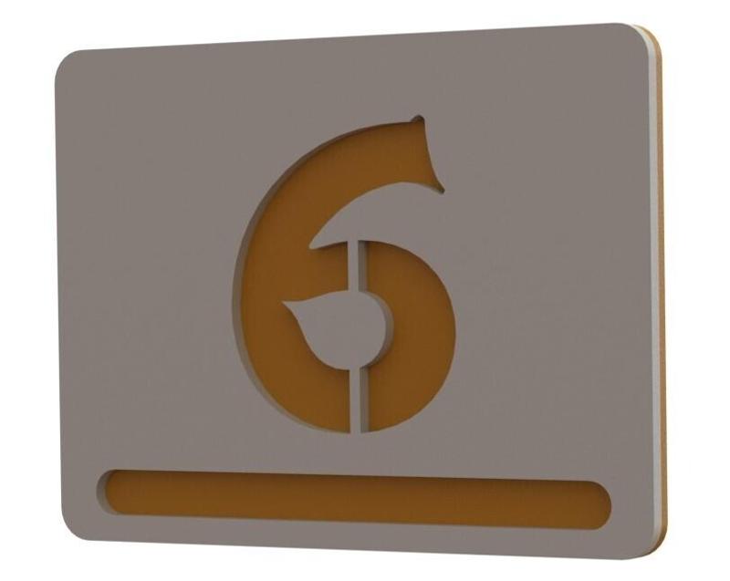 Nr. 6 - Apartment house door number / Modern 3D Apartment Numbers