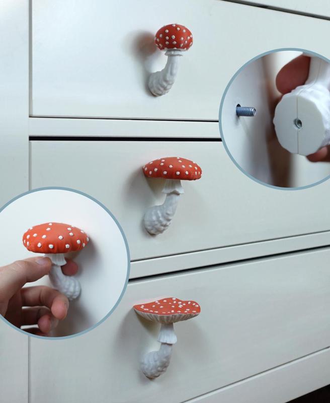 Mushroom drawer handles “Amanita Muscaria”