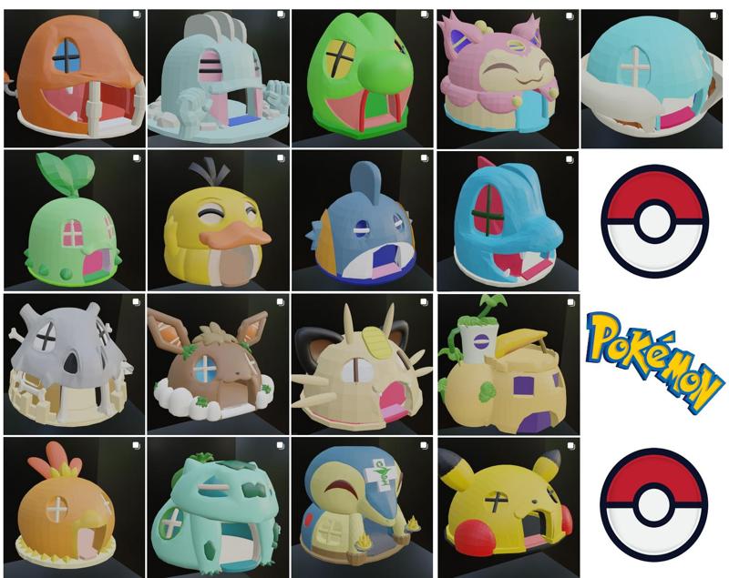 VILAGE COMPLET 17 MAISONS POKEMON - 17 activity house Pokehouse