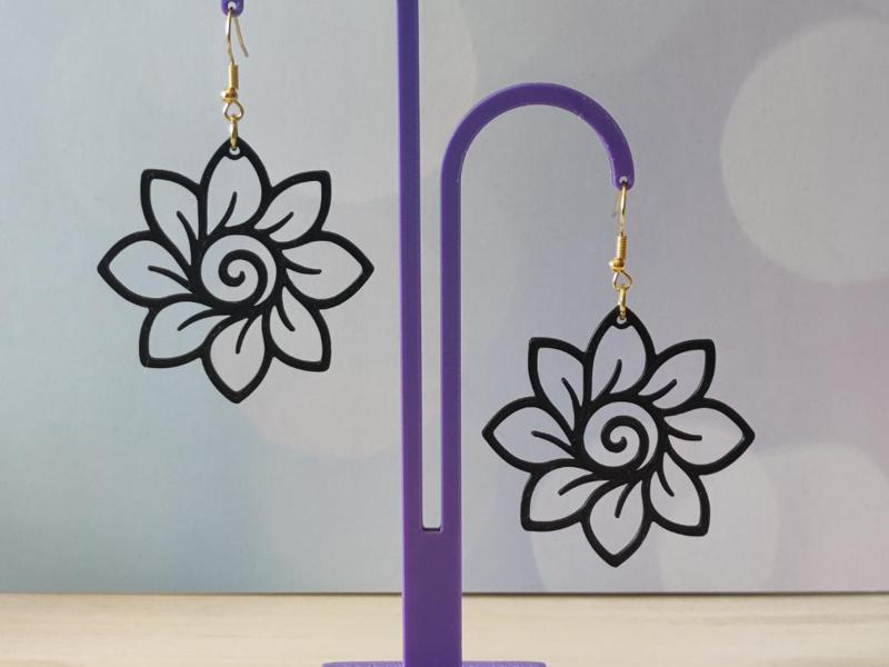 Spiral Flower Earring