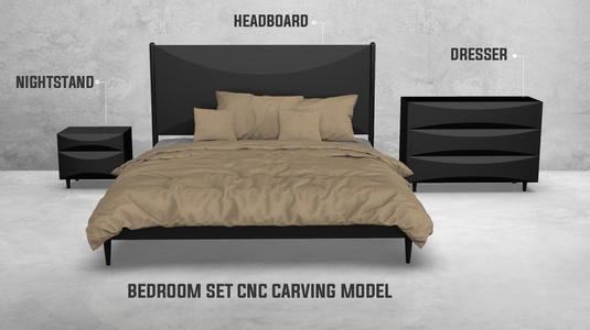Modern Bedroom Set Cnc Carving Model