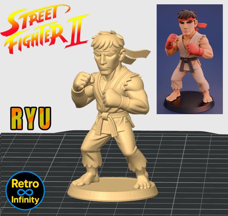 Ryu - Street Fighter II 3D figure Retro Infinity style (60mm) : vinyl collectible