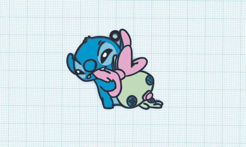 Baby Stitch keychain for layer 2
