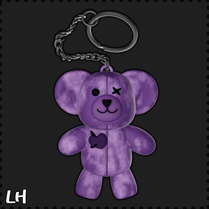 zombie teddy bear keychain