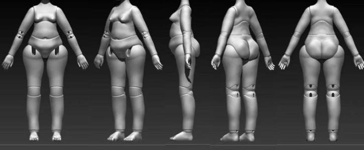 Dxgirly Designs Thick BJD Body ONLY