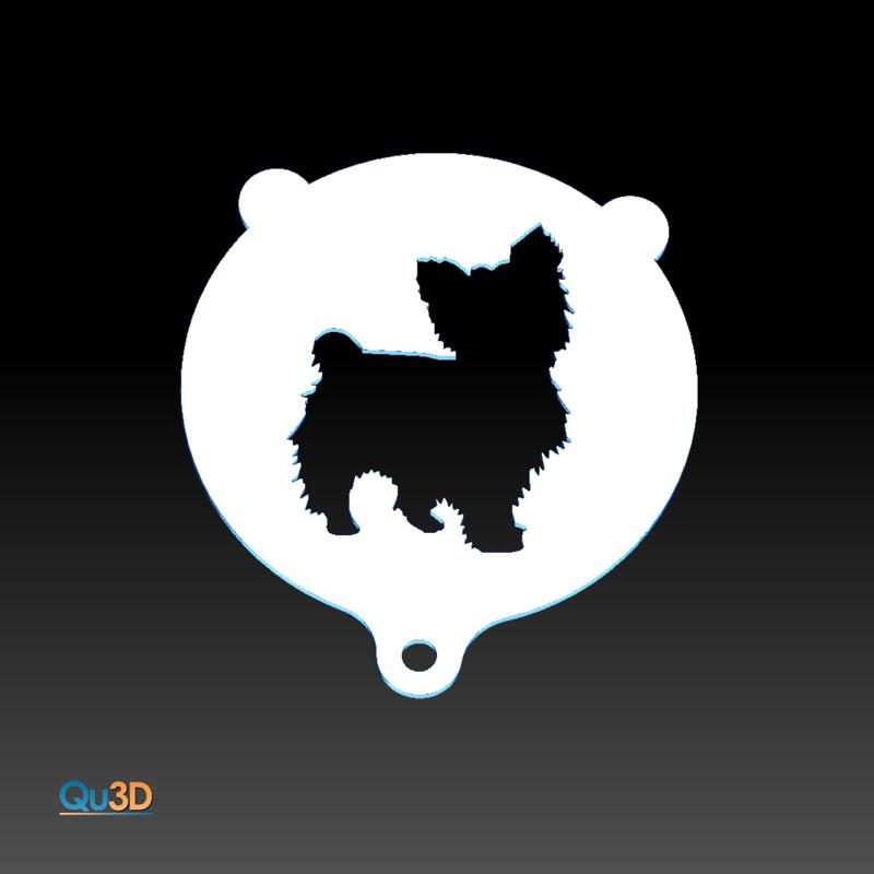 Stencil for latte, cappuccino, baking, Husky - PortraitYorkshire Terrier