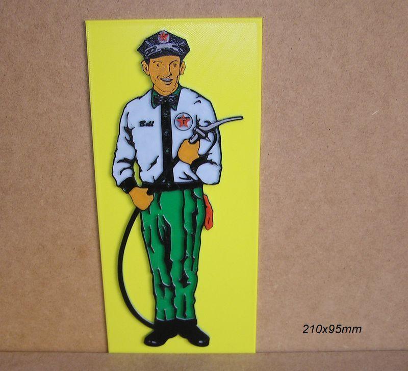 Texaco gas station employee, gasoline, fuel, vehicle, car, automobile, motor, engine, spark plug, shop