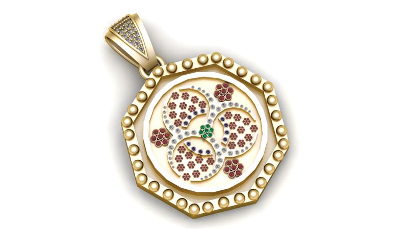 Floral Harmony Medallion Pendant