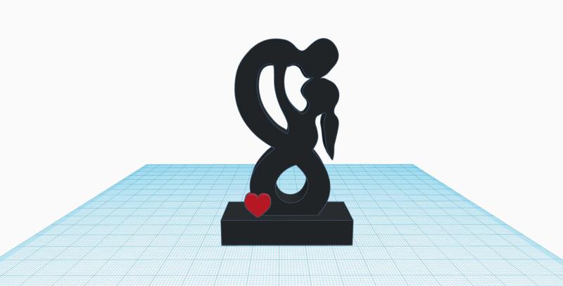 Man Woman Kiss Sculpture, Love Statue, Forever Eternal Love Infinity Couple In Love