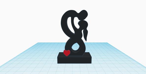 Man Woman Kiss Sculpture, Love Statue, Forever Eternal Love Infinity Couple In Love