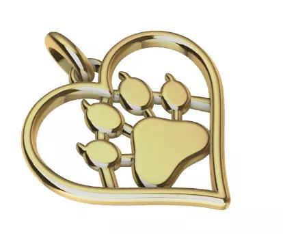 Cat paw pendant with bail