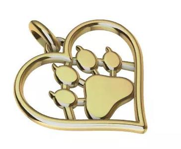 Cat paw pendant with bail