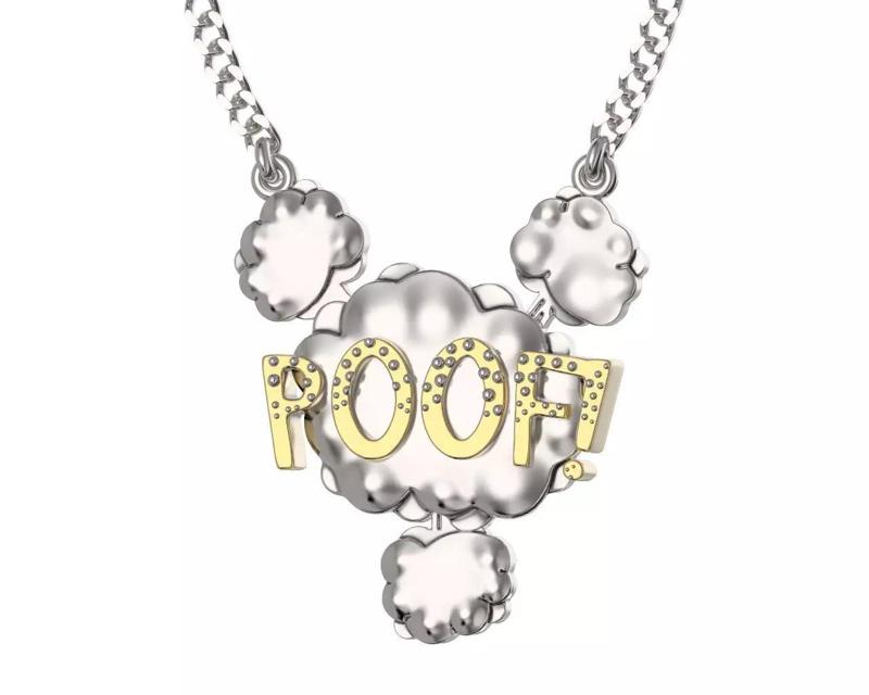 Comic style pendant POOF