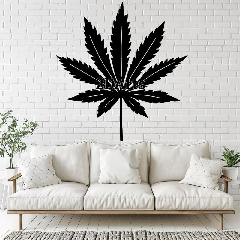 Cannabis Leaf 2D Wall Art/Window Art - Digital STL & SVG Files for 3D Printing and Laser Cutting