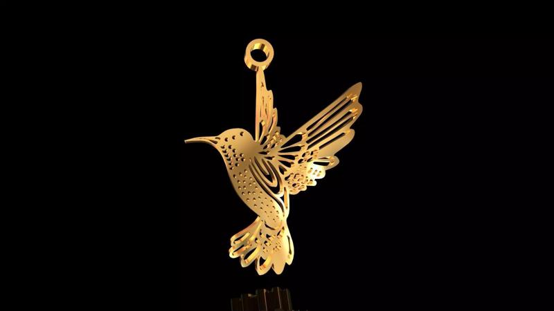 Colibri gold hummingbird hanging from chain
