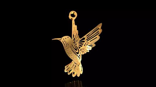 Colibri gold hummingbird hanging from chain