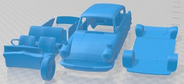 Ford Anglia Saloon 2 Door 105e 1967 Printable Car