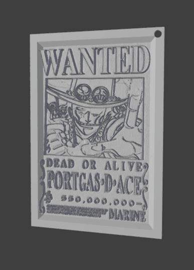 Portgas D. Ace WANTED (lithophany).