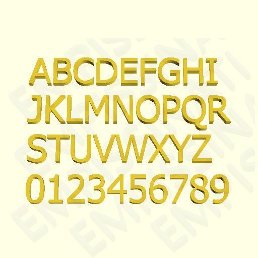 TAHOMA - 3D LETTERS, NUMBERS AND SYMBOLS