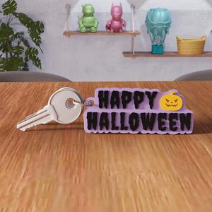 3D Happy Halloween Keychain STL File - 449