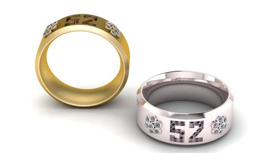 Gold Number "52" Bracelet  3d printable model