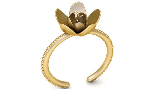 Golden Lotus Bloom Ring