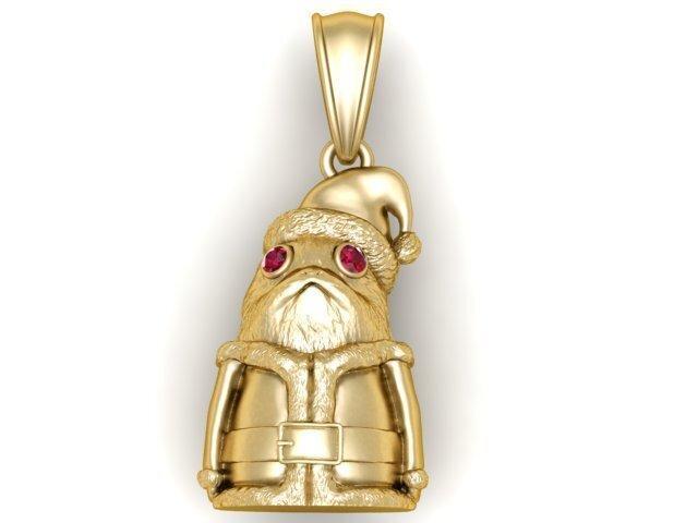 Santa with Red Cap Character Pendant – 3D Printable Model