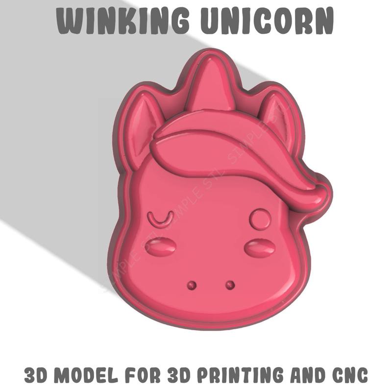Winking unicorn Stl File
