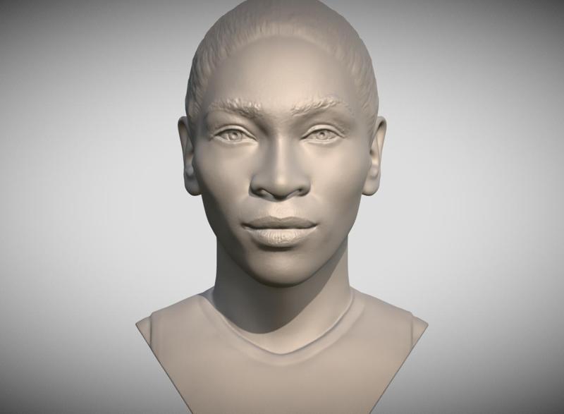 Serena Williams bust for 3D printing