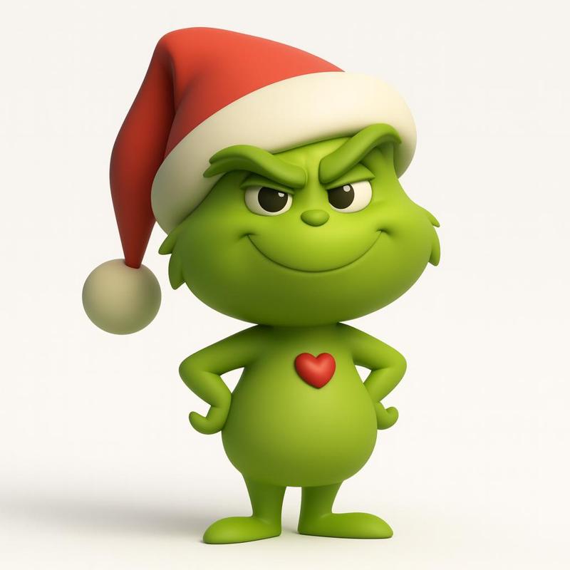 Cute Grinch with Santa Hat – Christmas 3D Printable Figurine