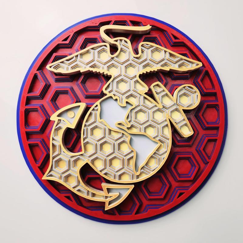 US Marines Tribute Dimensional Mosaic