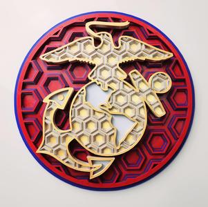 US Marines Tribute Dimensional Mosaic