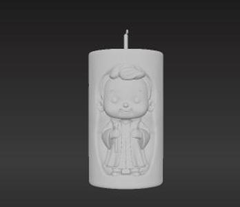 Chibi Saint Jude Thaddeus Candle 3D Print - Kawaii Religious Figurine Decor