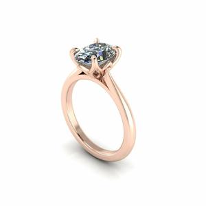 Solitaire Oval Twist Prong Wedding Ring V2