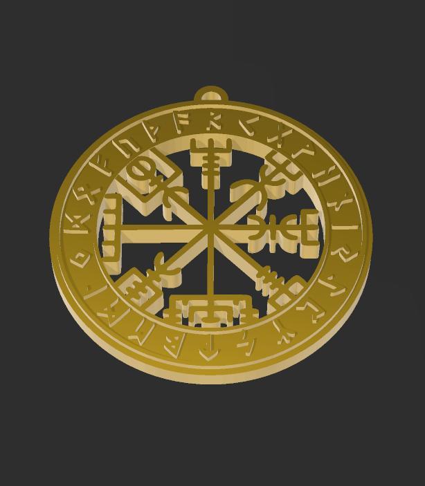 Viking Compass wallart keychain necklace 2