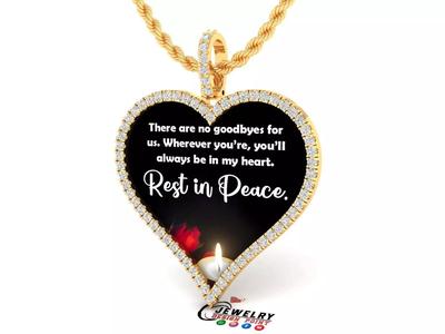 Custom Heart Picture Pendant with Diamond - Memory Pendant