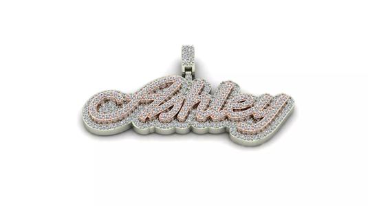 Custom Diamond Name Pendant ASHLEY