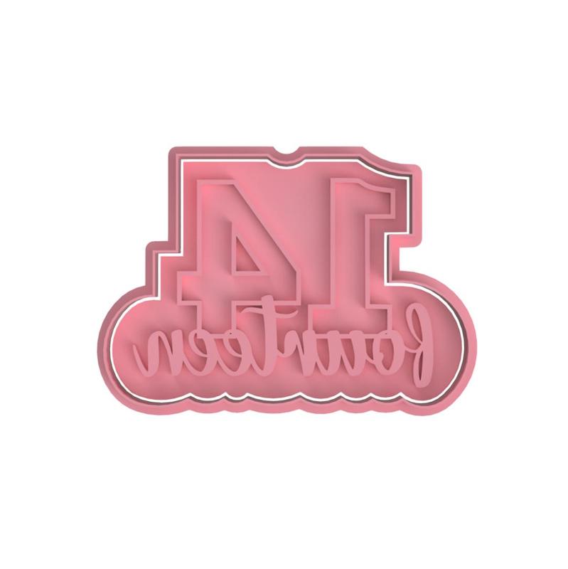 Number 14 Cookie Cutter (Embosser and Debosser included)