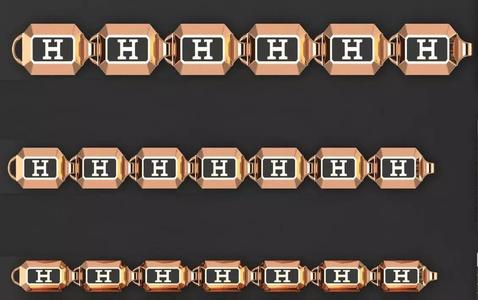 3 Size Gold Bracelet 3dm stl renders details