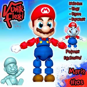 Super Mario Mario MultiColor Flexi Print-In-Place + figure & keychain