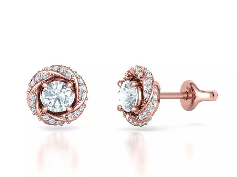 Stud Earrings Half Carat Stone Bespoke Studs