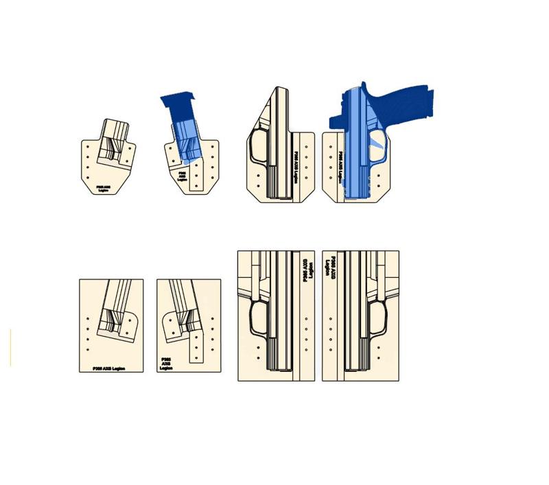 Sig Sauer P365 AXG Legion / P365 X Macro Sidecar Holster Mold with Mag Carrier and TrimJiggs