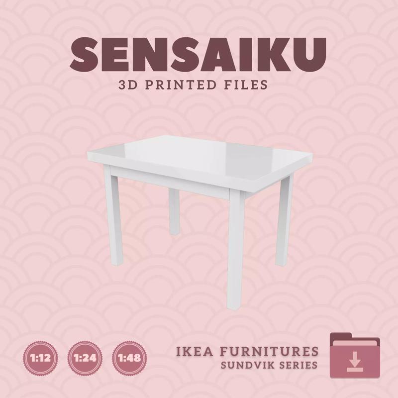 SUNDVIK Childrens Table for Mini Dollhouse - IKEA - 3D Print
