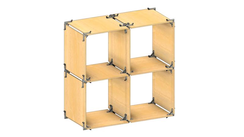 Plywood Connector System - Hybrid Joints (L- & X-connectors, 6 mm, modular, screw-reinforced