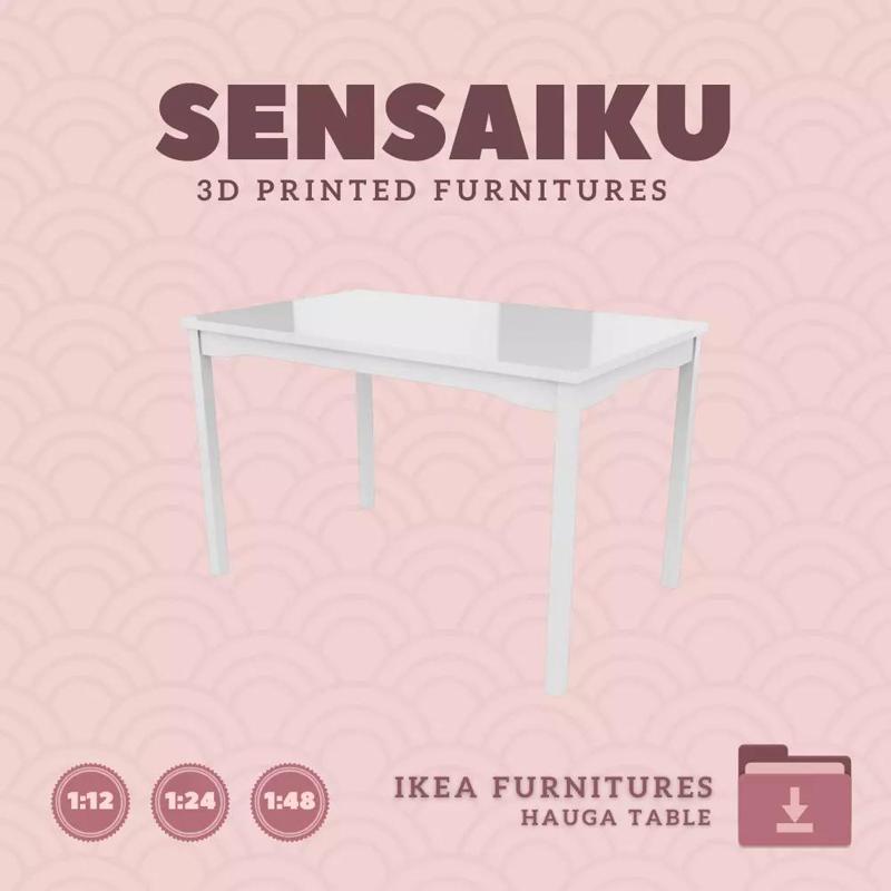 HAUGA Table for Miniature Dollhouse IKEA 3D Print