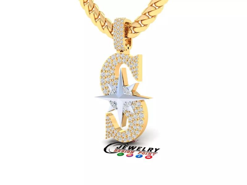 Custom Seattle Mariners Diamond Pendant - Base Ball Team